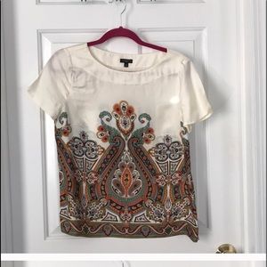 💖 Talbots Jacquard Blouse, Sz 8 petite